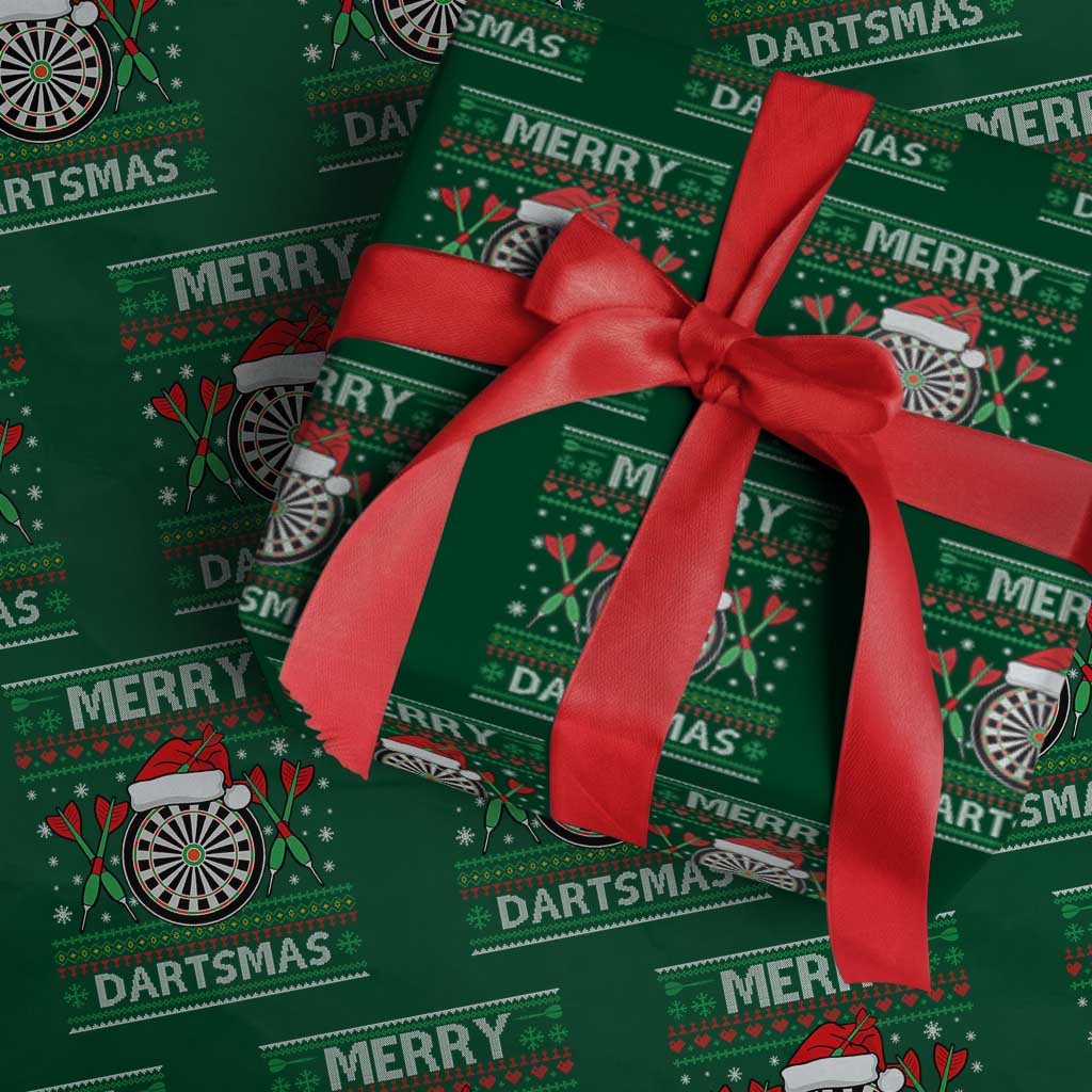 Christmas Dart Player Gift Wrapping Paper Roll Merry Dartsmas TS12 Green Print Your Wear