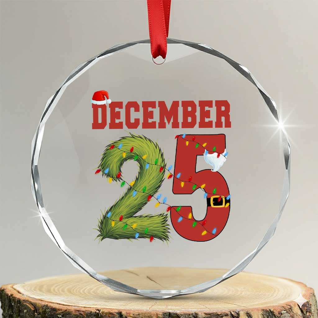 Christmas December 25 Crystal Glass Ornament Family Holiday Xmas TS14 Transparent Glass 3'' Circle Print Your Wear