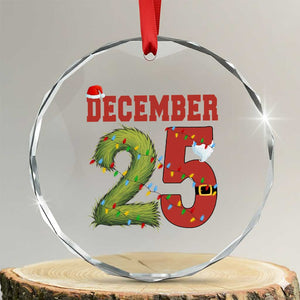 Christmas December 25 Crystal Glass Ornament Family Holiday Xmas TS14 Transparent Glass 3'' Circle Print Your Wear