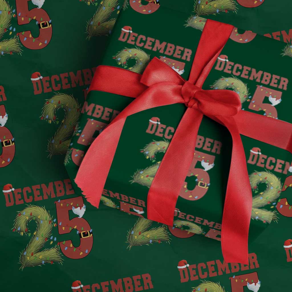 Christmas December 25 Wrapping Paper Roll Family Holiday Xmas TS14 Green Print Your Wear