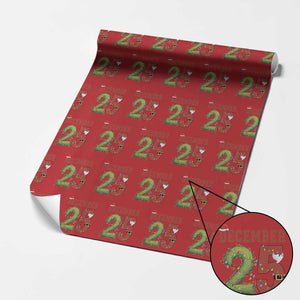 Christmas December 25 Wrapping Paper Roll Family Holiday Xmas TS14 Red Print Your Wear