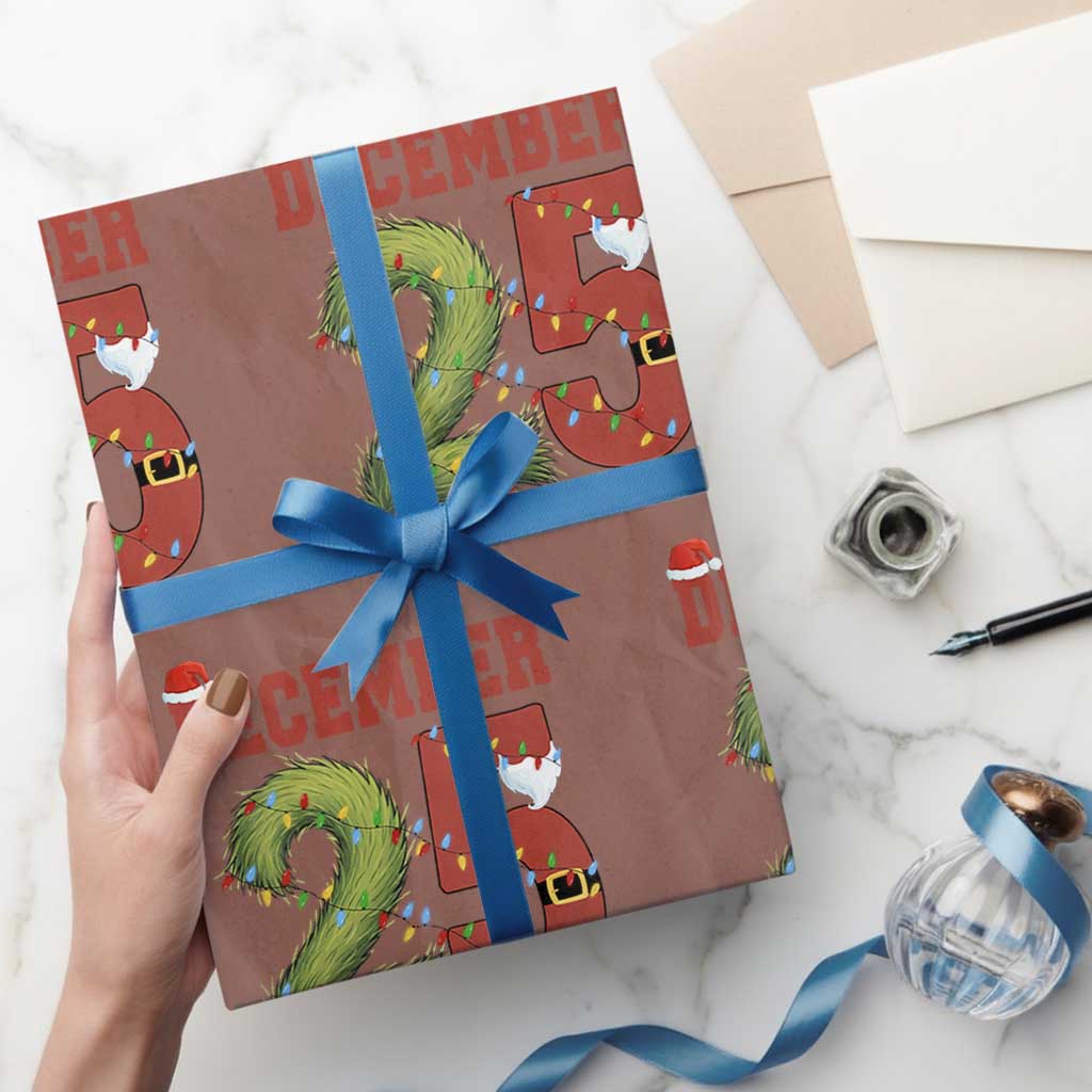 Christmas December 25 Wrapping Paper Roll Family Holiday Xmas TS14 Mocha Print Your Wear