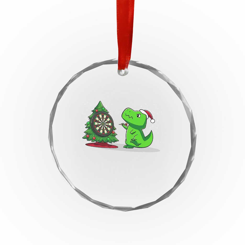 Christmas Dinosaur Dart Player Crystal Glass Ornament Funny Dino Lover TS12 Print Your Wear