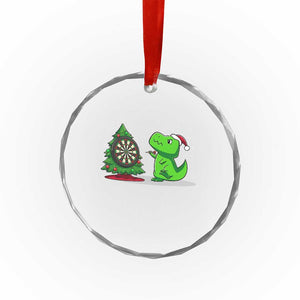 Christmas Dinosaur Dart Player Crystal Glass Ornament Funny Dino Lover TS12 Print Your Wear