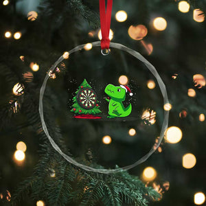 Christmas Dinosaur Dart Player Crystal Glass Ornament Funny Dino Lover TS12 Print Your Wear