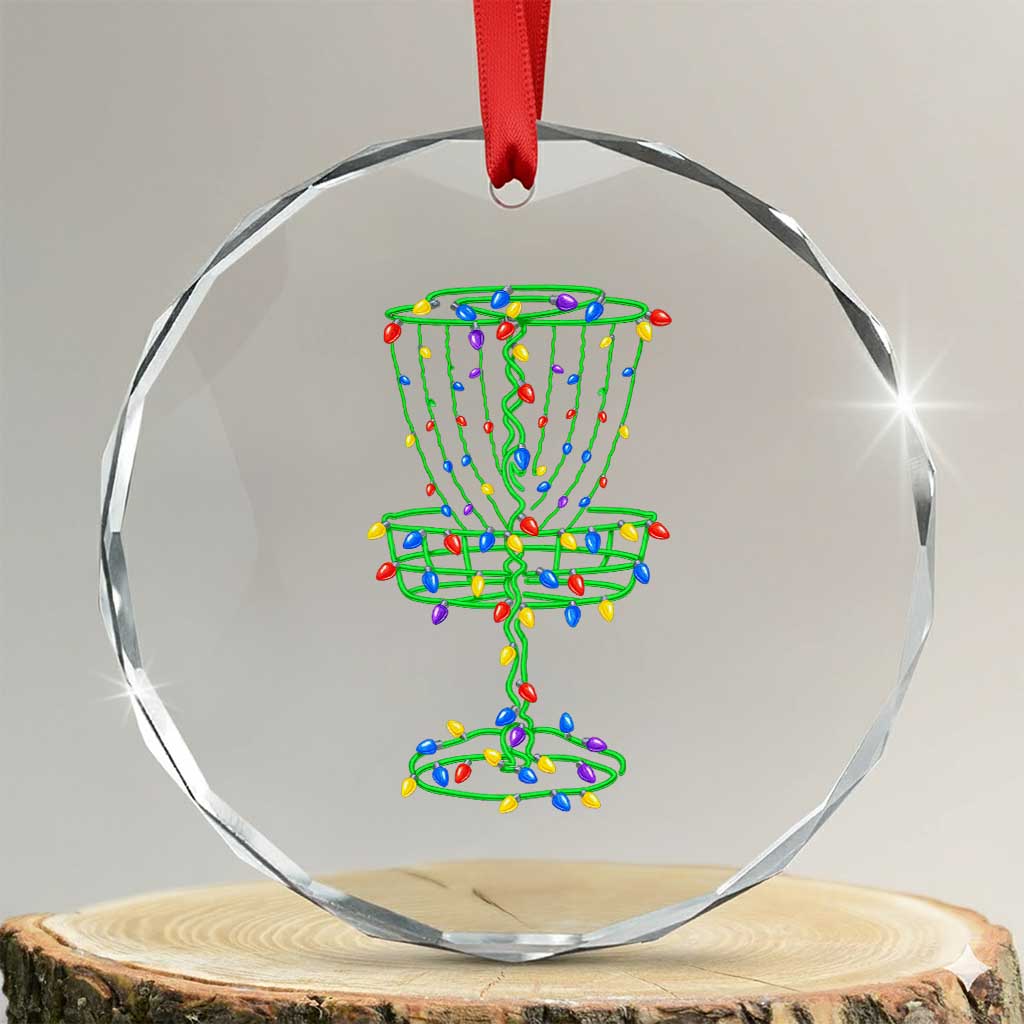 Christmas Disc Golf Basket Crystal Glass Ornament Frisbee Golfer Xmas Gift TS10 Transparent Glass 3'' Circle Print Your Wear