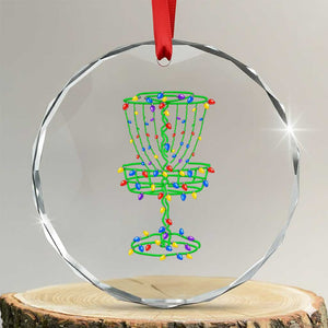 Christmas Disc Golf Basket Crystal Glass Ornament Frisbee Golfer Xmas Gift TS10 Transparent Glass 3'' Circle Print Your Wear
