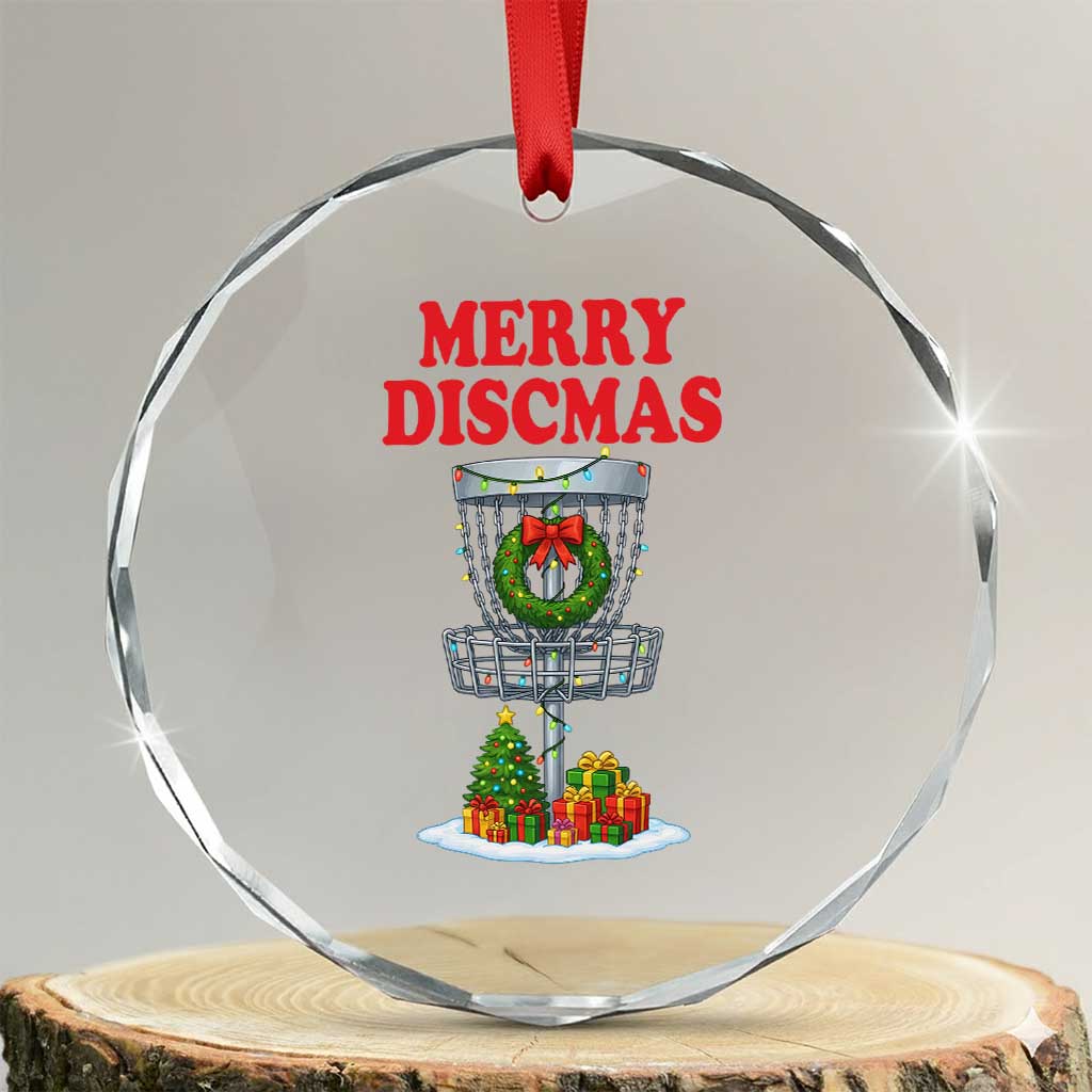 Christmas Disc Golf Crystal Glass Ornament Merry Discmas Golfers Frisbee Golfer Xmas Gift TS10 Transparent Glass 3'' Circle Print Your Wear