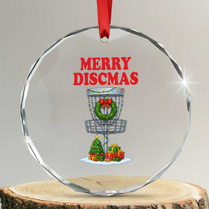 Christmas Disc Golf Crystal Glass Ornament Merry Discmas Golfers Frisbee Golfer Xmas Gift TS10 Transparent Glass 3'' Circle Print Your Wear