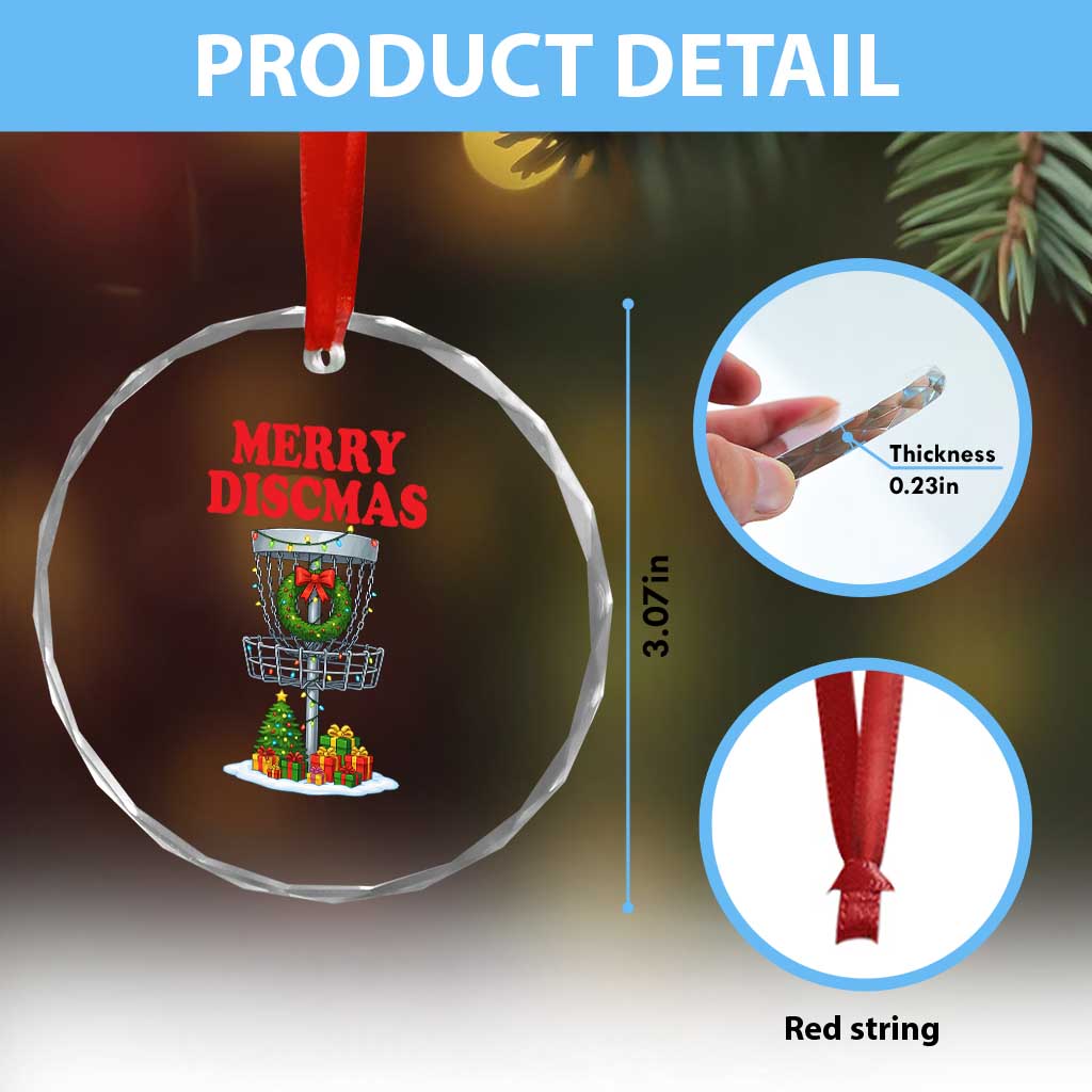 Christmas Disc Golf Crystal Glass Ornament Merry Discmas Golfers Frisbee Golfer Xmas Gift TS10 Print Your Wear
