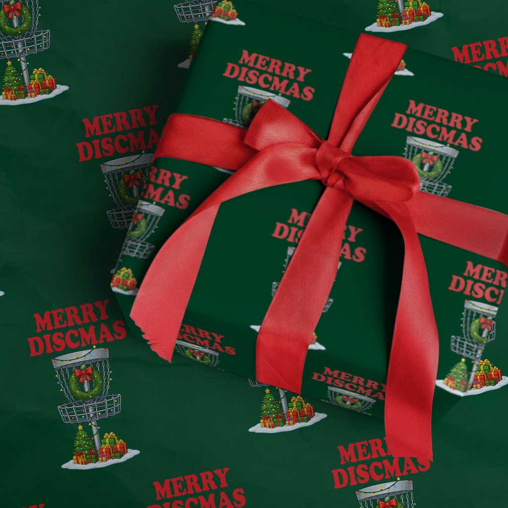 Christmas Disc Golf Wrapping Paper Roll Merry Discmas Golfers Frisbee Golfer Xmas Gift TS10 Green Print Your Wear