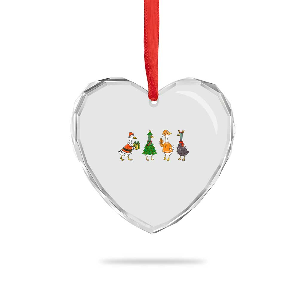Christmas Ducks Heart Crystal Glass Ornament Funny Animals Farm Lover Gift Xmas Light TS10 Print Your Wear