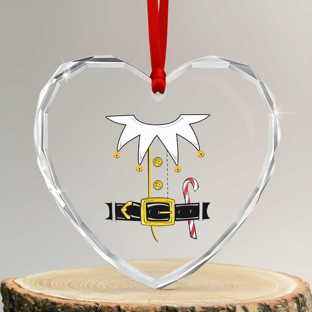 Christmas Elf Costume Heart Crystal Glass Ornament Holiday Costume Funny Christmas Gift TS10 Transparent Glass 3'' Heart Print Your Wear