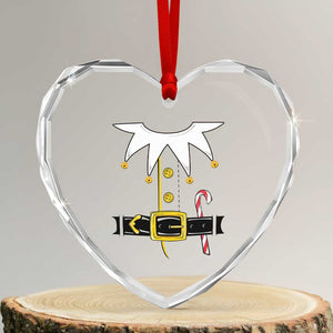 Christmas Elf Costume Heart Crystal Glass Ornament Holiday Costume Funny Christmas Gift TS10 Transparent Glass 3'' Heart Print Your Wear