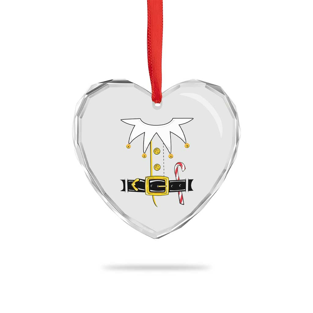 Christmas Elf Costume Heart Crystal Glass Ornament Holiday Costume Funny Christmas Gift TS10 Print Your Wear