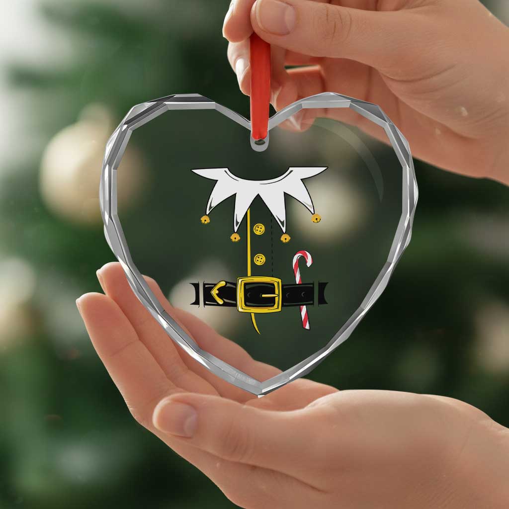 Christmas Elf Costume Heart Crystal Glass Ornament Holiday Costume Funny Christmas Gift TS10 Print Your Wear