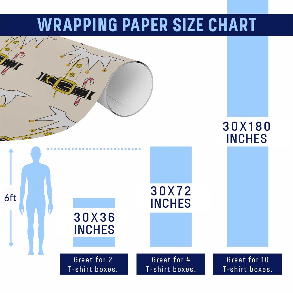 Christmas Elf Costume Wrapping Paper Roll Holiday Costume Funny Christmas Gift TS10 Print Your Wear