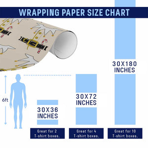 Christmas Elf Costume Wrapping Paper Roll Holiday Costume Funny Christmas Gift TS10 Print Your Wear