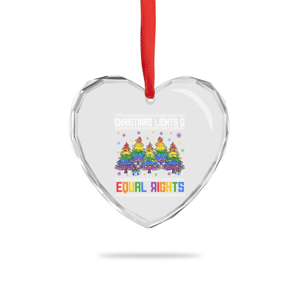 Christmas Equality Lights Ugly Sweater Heart Crystal Glass Ornament Xmas Activism Gift TS12 Print Your Wear
