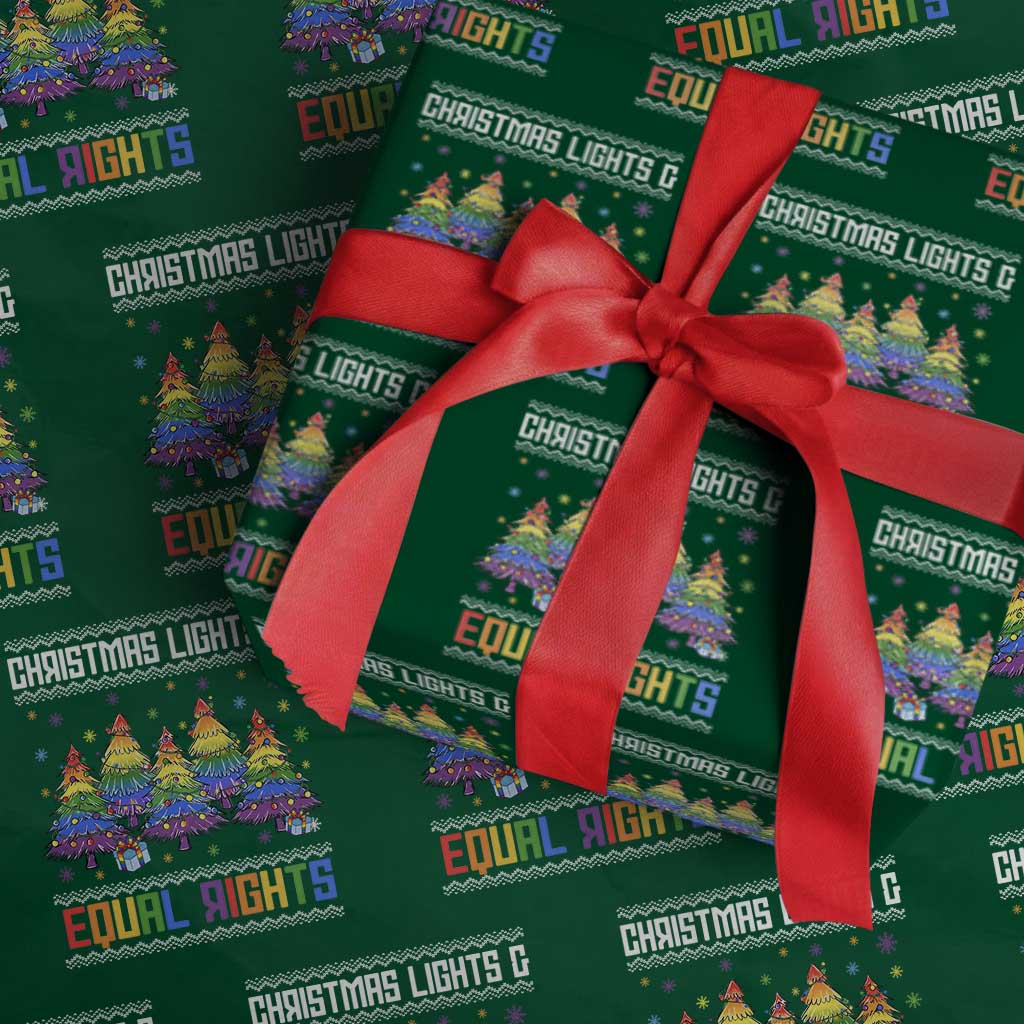 Christmas Equality Lights Ugly Sweater Wrapping Paper Roll Xmas Activism Gift TS12 Green Print Your Wear