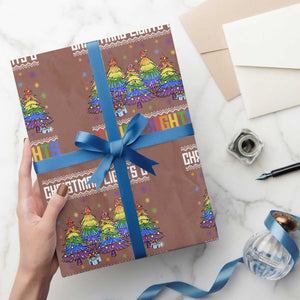 Christmas Equality Lights Ugly Sweater Wrapping Paper Roll Xmas Activism Gift TS12 Mocha Print Your Wear