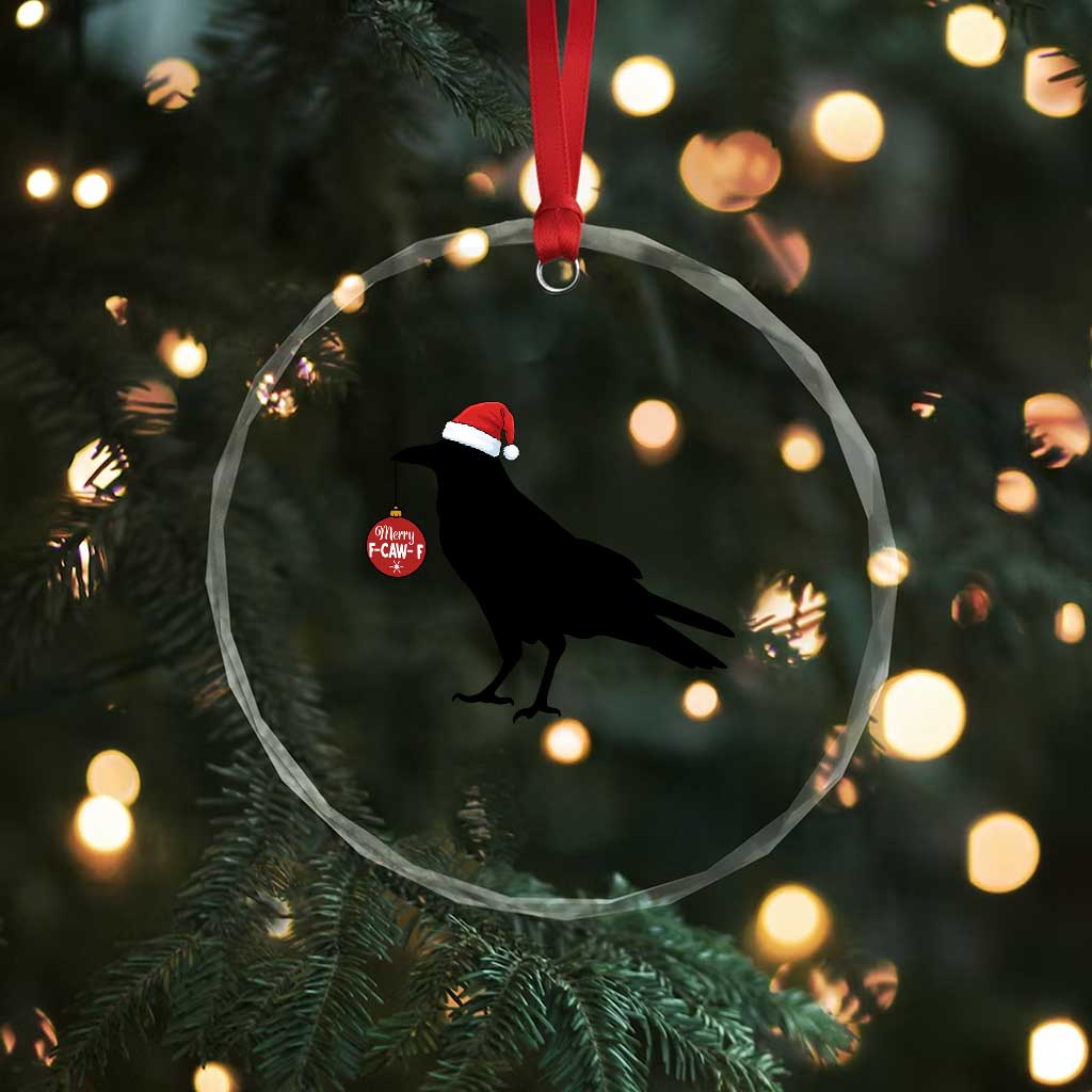 Christmas F Caw F Crystal Glass Ornament Funny Black Crow Merry Xmas TS14 Print Your Wear