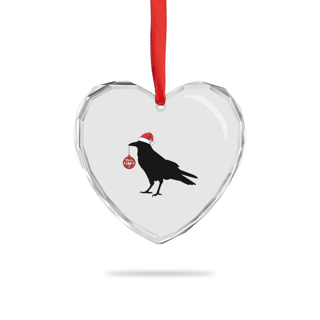 Christmas F Caw F Heart Crystal Glass Ornament Funny Black Crow Merry Xmas TS14 Print Your Wear