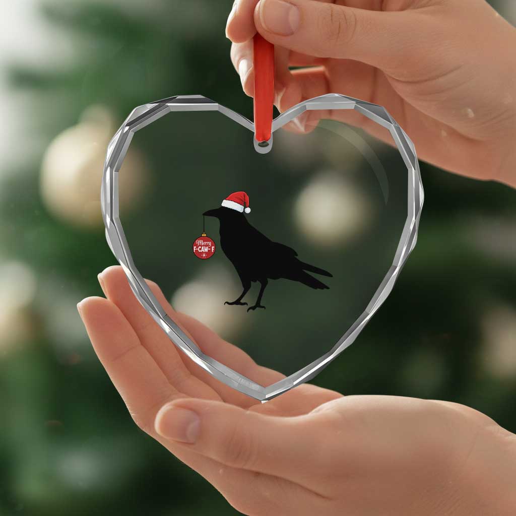 Christmas F Caw F Heart Crystal Glass Ornament Funny Black Crow Merry Xmas TS14 Print Your Wear