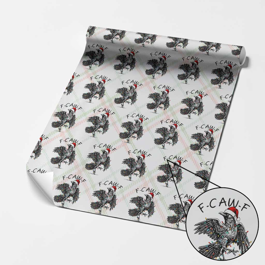 Christmas F Caw F Wrapping Paper Roll Funny Black Crow Meme TS14 Christmas Plaid Print Your Wear