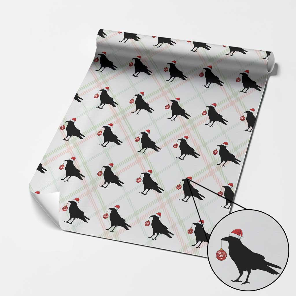 Christmas F Caw F Wrapping Paper Roll Funny Black Crow Merry Xmas TS14 Christmas Plaid Print Your Wear