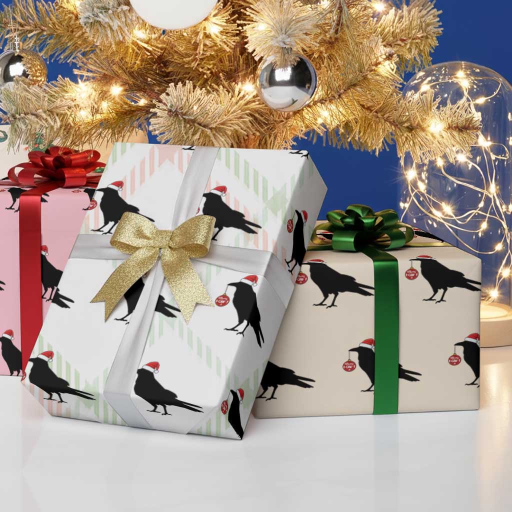 Christmas F Caw F Wrapping Paper Roll Funny Black Crow Merry Xmas TS14 Print Your Wear