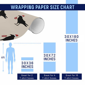 Christmas F Caw F Wrapping Paper Roll Funny Black Crow Merry Xmas TS14 Print Your Wear