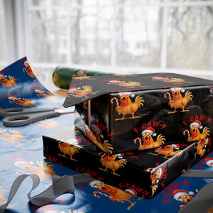 Christmas F Caw F Wrapping Paper Roll Funny Chicken Meme TS14 Black Print Your Wear