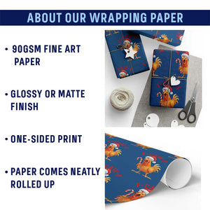 Christmas F Caw F Wrapping Paper Roll Funny Chicken Meme TS14 Print Your Wear