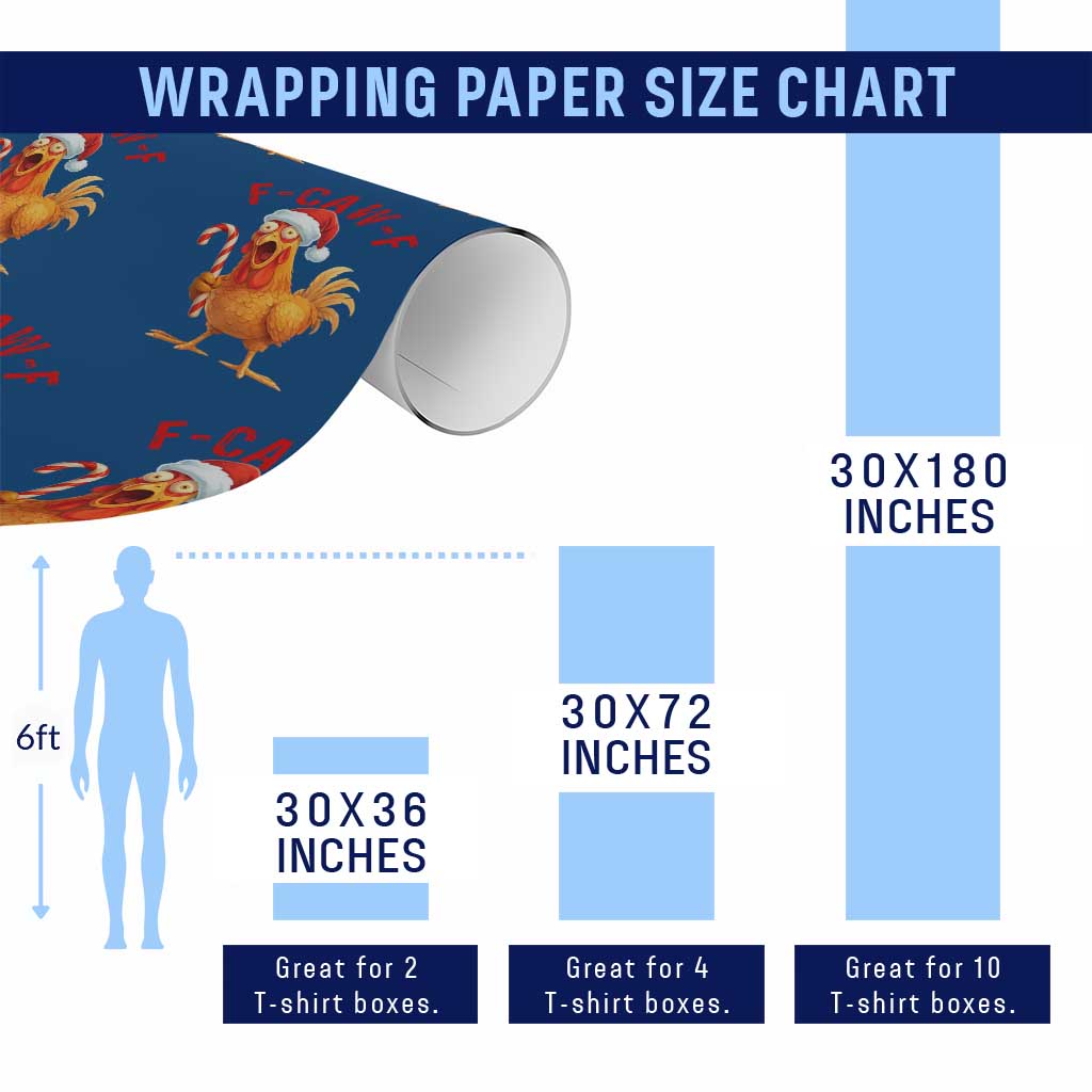 Christmas F Caw F Wrapping Paper Roll Funny Chicken Meme TS14 Print Your Wear