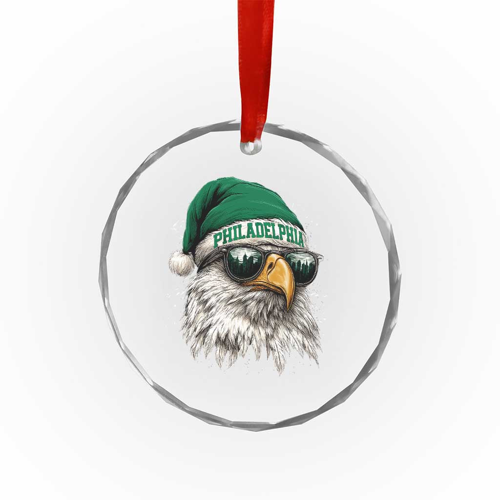 Christmas Football Lover Crystal Glass Ornament Funny Green Santa PFE City Silhouette TS11 Print Your Wear