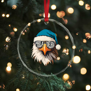 Christmas Football Lover Crystal Glass Ornament Green Santa PFE Game Day TS11 Print Your Wear