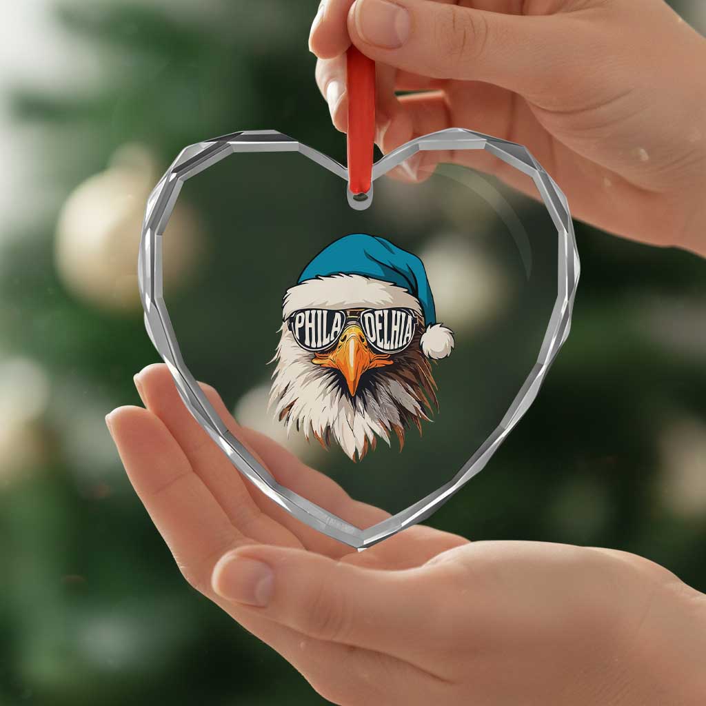 Christmas Football Lover Heart Crystal Glass Ornament Green Santa PFE Game Day TS11 Print Your Wear
