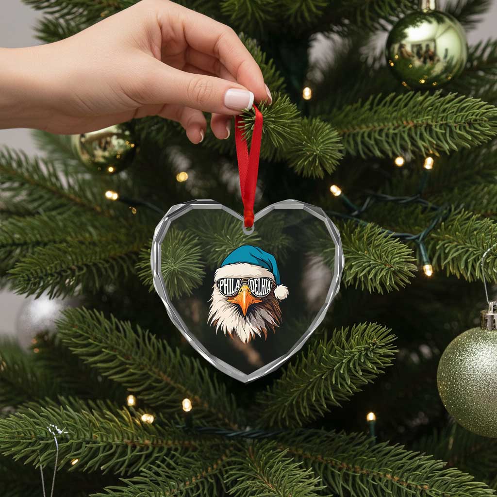 Christmas Football Lover Heart Crystal Glass Ornament Green Santa PFE Game Day TS11 Print Your Wear