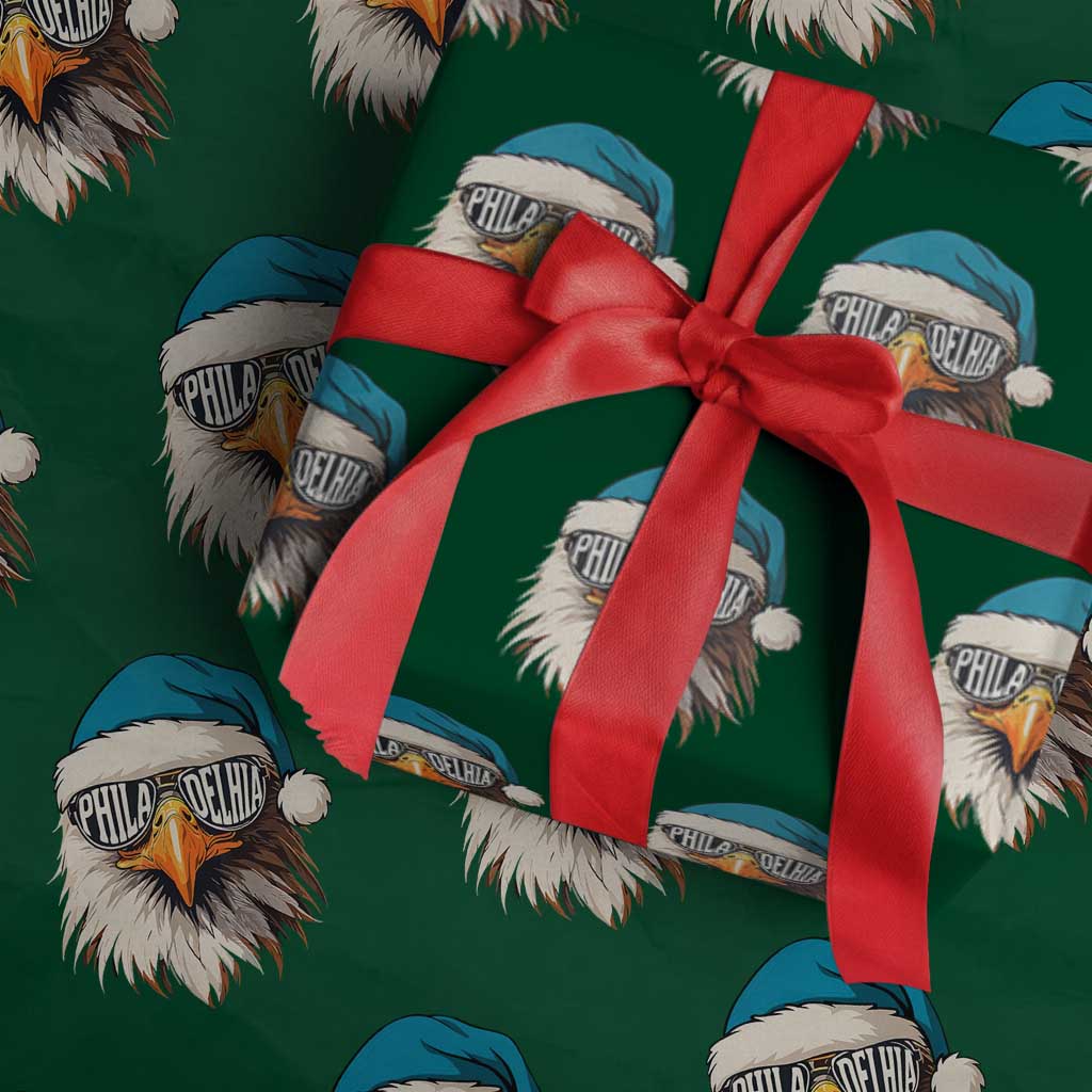 Christmas Football Lover Wrapping Paper Roll Green Santa PFE Game Day TS11 Green Print Your Wear