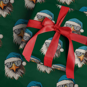 Christmas Football Lover Wrapping Paper Roll Green Santa PFE Game Day TS11 Green Print Your Wear