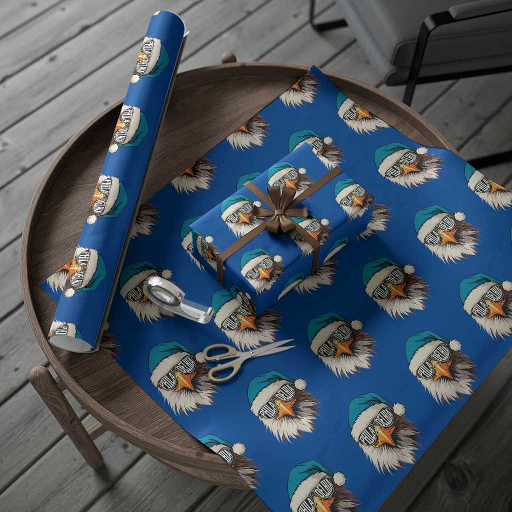 Christmas Football Lover Wrapping Paper Roll Green Santa PFE Game Day TS11 Blue Print Your Wear