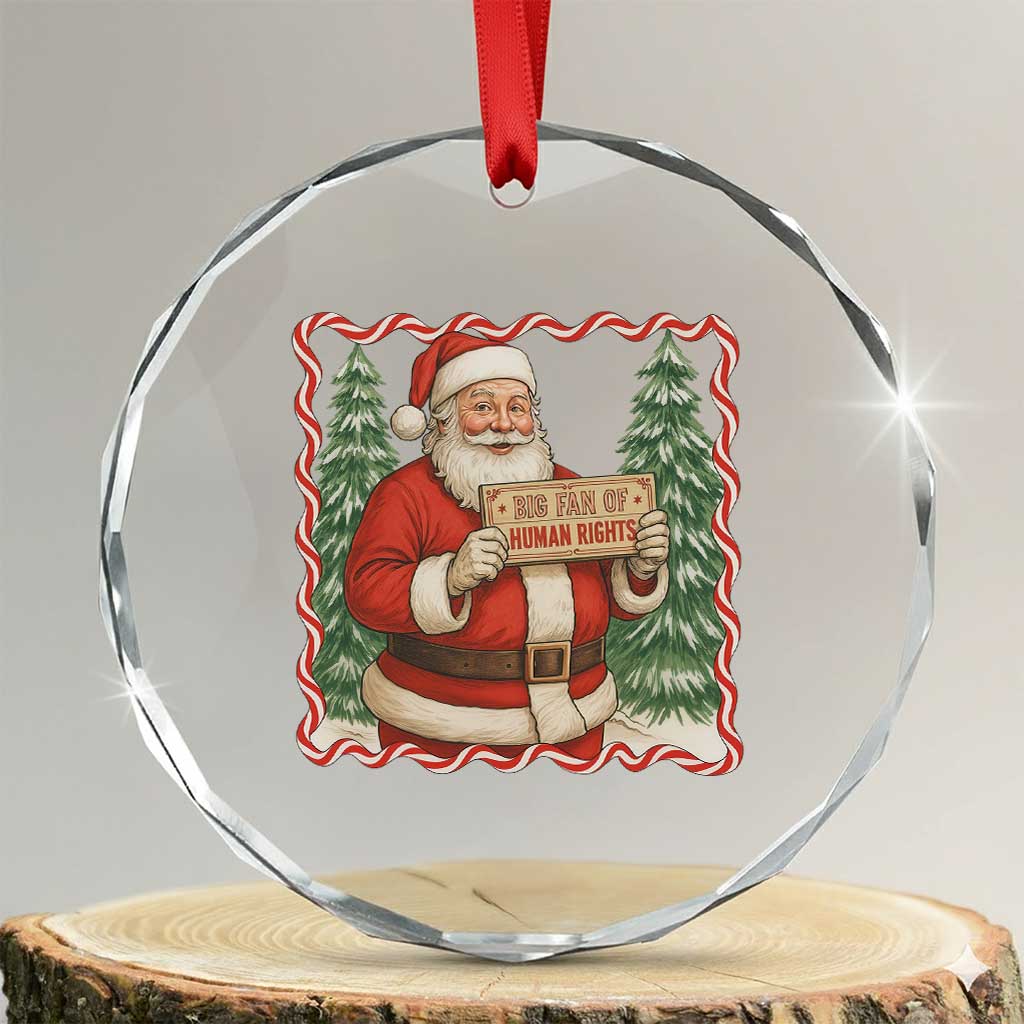 Christmas Gift For Big Fans Of Human Rights And Activism Crystal Glass Ornament TS12 Transparent Glass 3'' Circle Print Your Wear