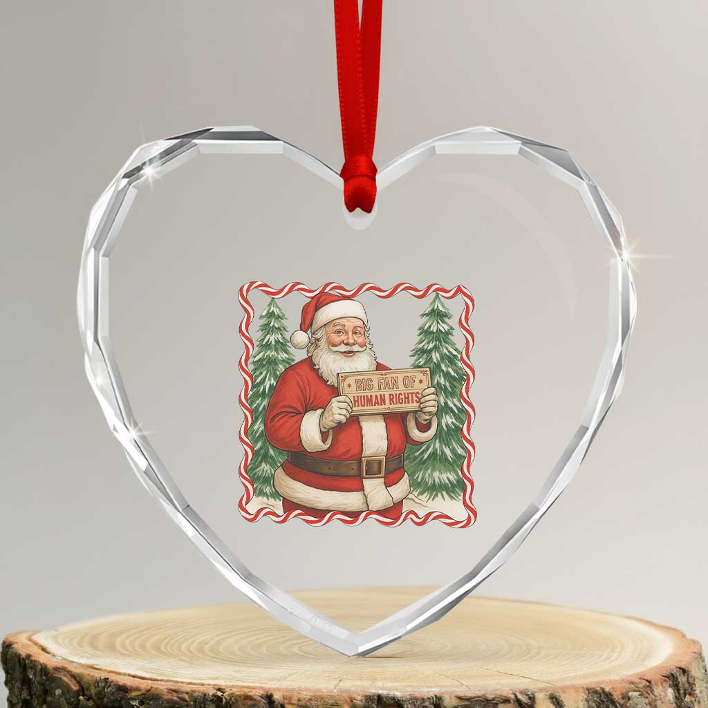 Christmas Gift For Big Fans Of Human Rights And Activism Heart Crystal Glass Ornament TS12 Transparent Glass 3'' Heart Print Your Wear