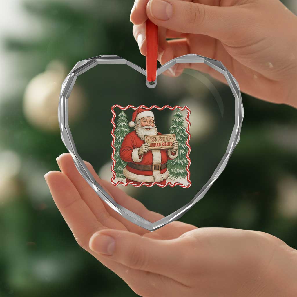 Christmas Gift For Big Fans Of Human Rights And Activism Heart Crystal Glass Ornament TS12 Print Your Wear