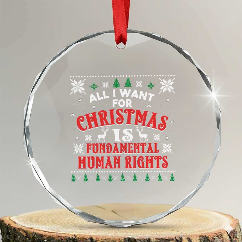 Christmas Gift For Fundamental Human Rights Supporters Crystal Glass Ornament TS12 Transparent Glass 3'' Circle Print Your Wear