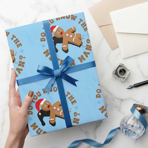 Christmas Gingerbread Wrapping Paper Roll Funny Do You Know The Muffin Man TS11 Light Blue Print Your Wear