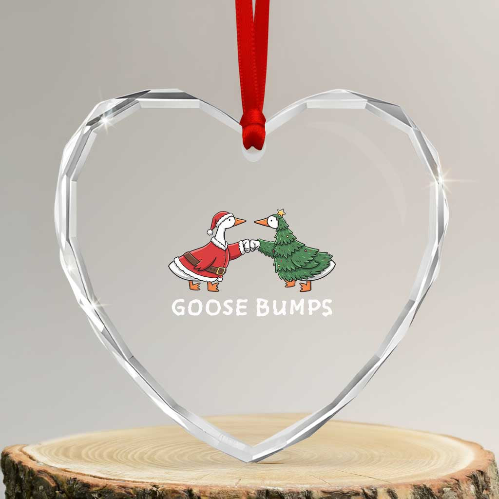 Christmas Goose Bumps Holiday Season Heart Crystal Glass Ornament TS14 Transparent Glass 3'' Heart Print Your Wear
