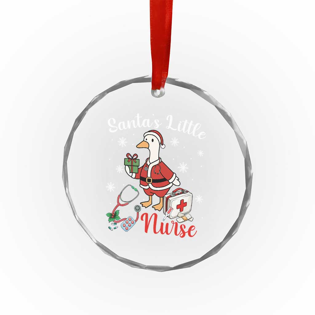 Christmas Goose Nurse Crystal Glass Ornament Santa Little Nurse TS14 Print Your Wear
