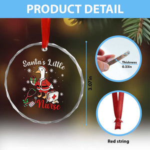 Christmas Goose Nurse Crystal Glass Ornament Santa Little Nurse TS14 Print Your Wear